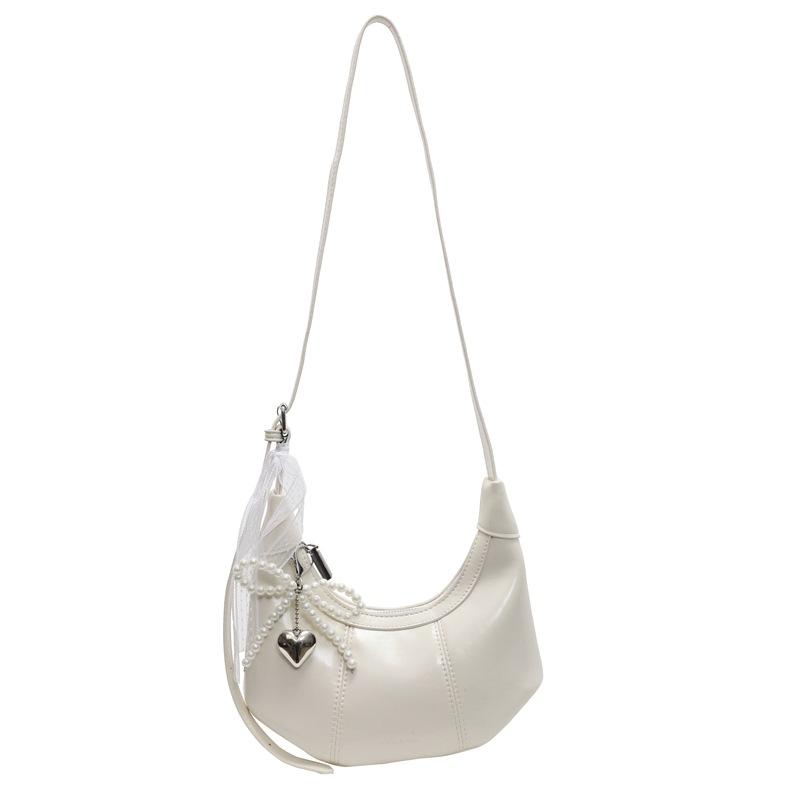 Popular Wholesale Fashion Simple Oil Wax Skin Niche Solid Color Dumpling Bag Temperament Commuting To Work Versatile Messenger Women's Bag