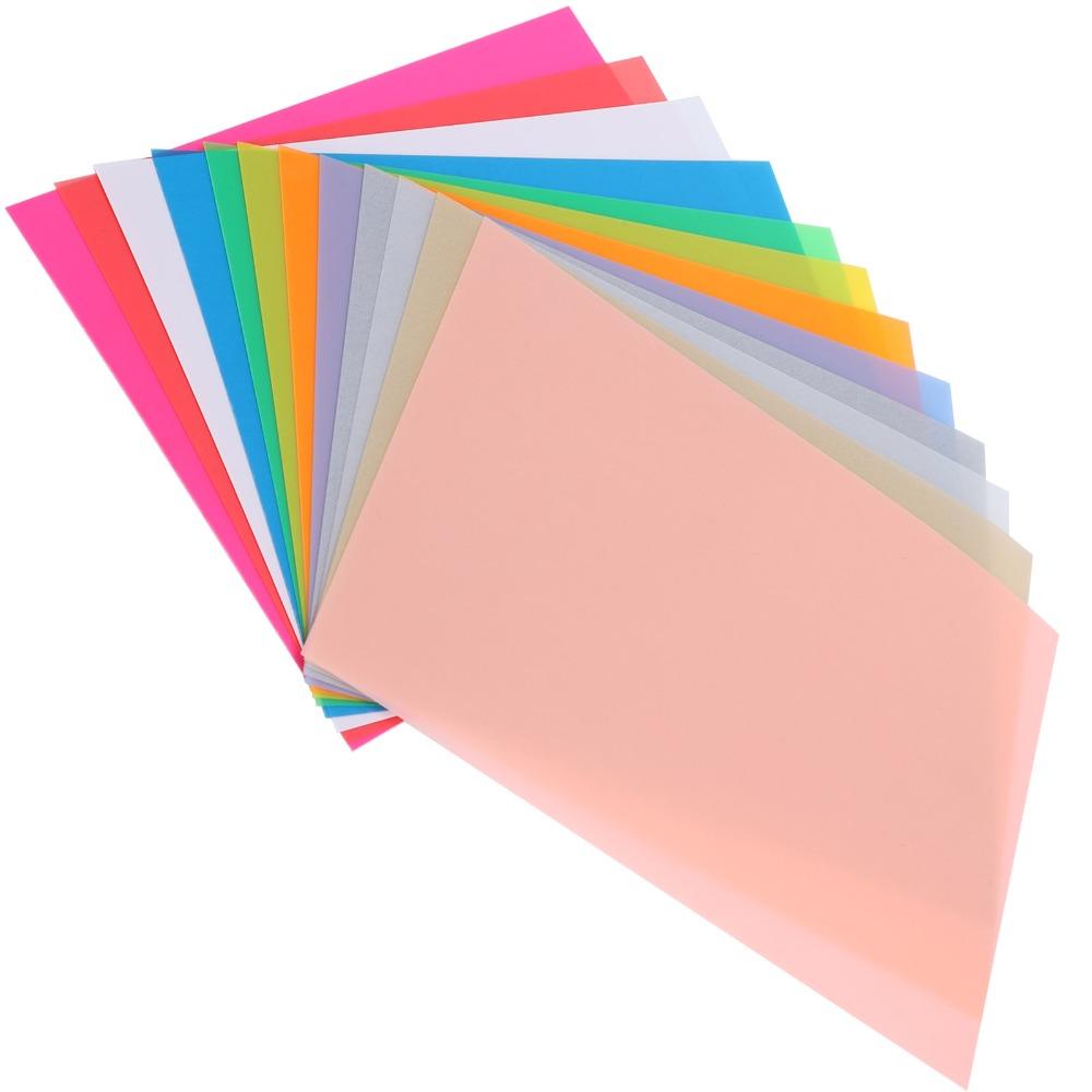 12pcs Colorful Heat Shrink Film Sheets 12 Colors 14.5x20CM Shrink Art Paper Shrinkable Film Sheets Creative Craft