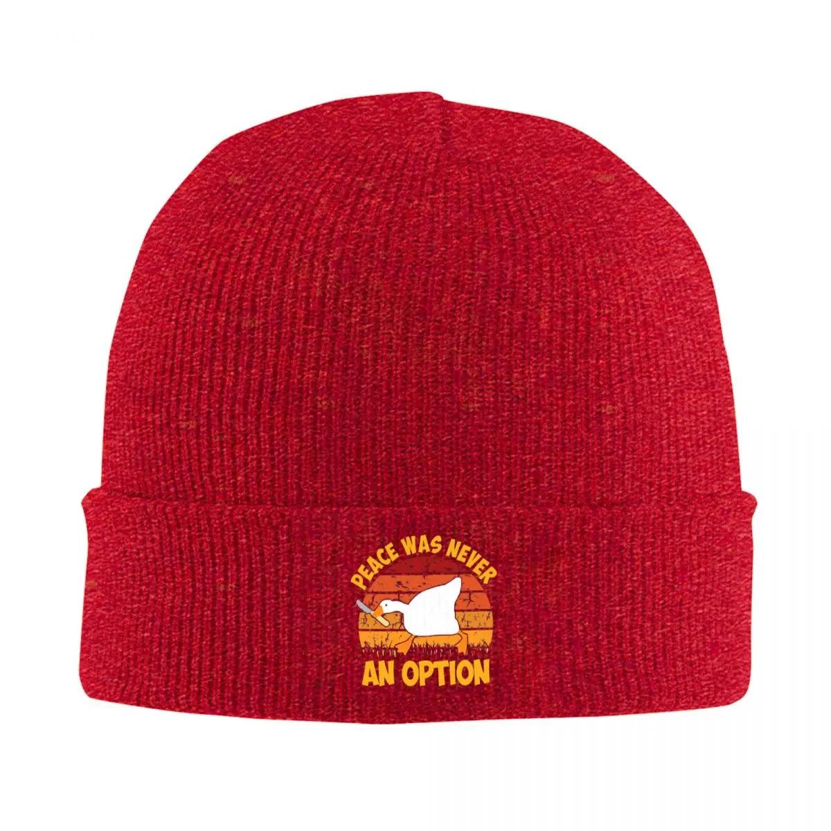 

Peace Was Never An Option Untitled Goose Art Game Warm Knitted Cap Winter Knit Bonnet Hat Skullies Beanies Caps for Unisex One Size