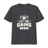 Let The Gains Begin Workout Gym T Shirt For Fitness Enthusiasts Vintage Designer Clothes Versatile Homme Soft Slightly