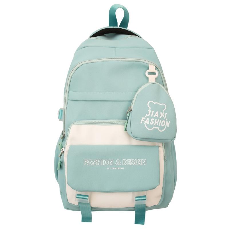 Цветной блок школьная сумка студенческий рюкзак в стиле колледжа женский рюкзак — фото 24