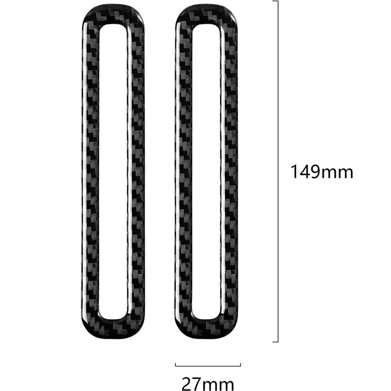 2Pcs Carbon Fiber Interior Door Air Condition Outlet Vent Cover Trim for Ford Mustang 2015+