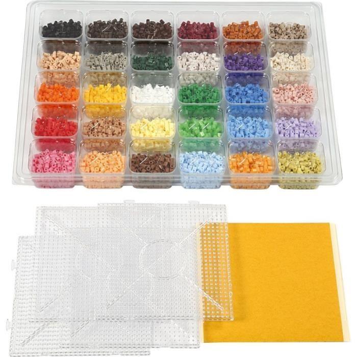 Iron-on Bead Kit - NABBI - 15,000 Beads with Self-adhesive Plates and Sheets - Children's - Unisex
