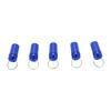 5pcs Mini Keychain Tablets Case Water Proof Aluminum Alloy Portable Outdoor Tablets Container 22x52mm Blue