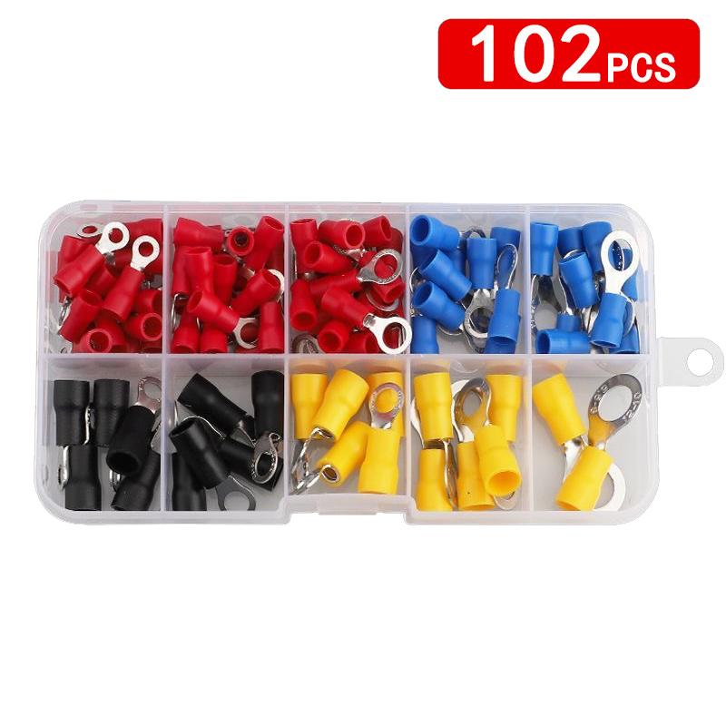 Insulated Terminal Block Set with Crimping Pliers 102/280Pcs Durable Electrical Connectors Kit for Home Car Repair