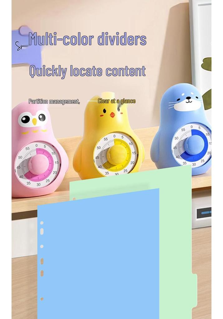 Colorful Index Divider Paper for A4 and B5, 11-Hole and 9-Hole Options, Numbered and Multi-Page Classifications