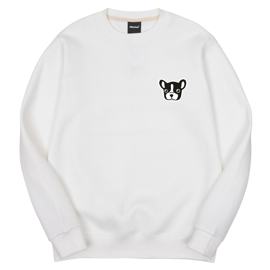 OKSTAR Bulldog Embroidered Patch Double-Sided Sweatshirt (Type B)