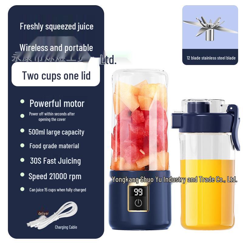 Compact Fully Automatic Multifunctional Juicer & Food Processor - Portable Electric Juicing Cup