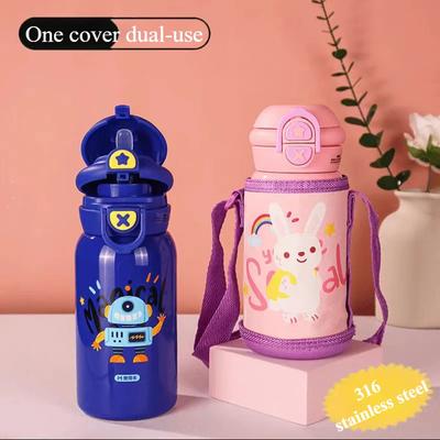 500ml Cartoon Robot Kids Thermos Bottle Cute Children's Thermal Water Bottle Stainless Steel Thermos Mug For Student Water Cup