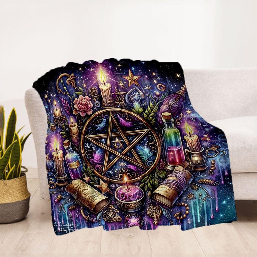 "Witchcraft Spell Kit: Magical Tools for Rituals & Spells"Blanket Flannel Throw Blanket for Sofa, Bed, Travel, Camping, Office