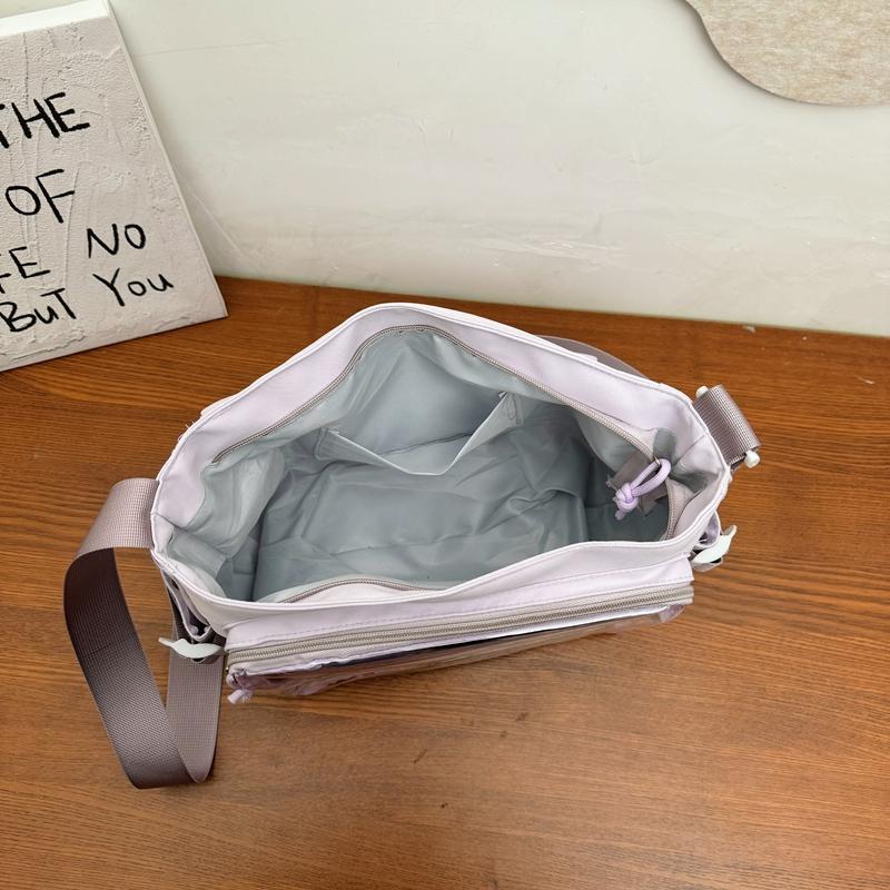 College Style Women's Crossbody Bag Student's Large Capacity Messenger Bag Color Contrast Shoulder Bag