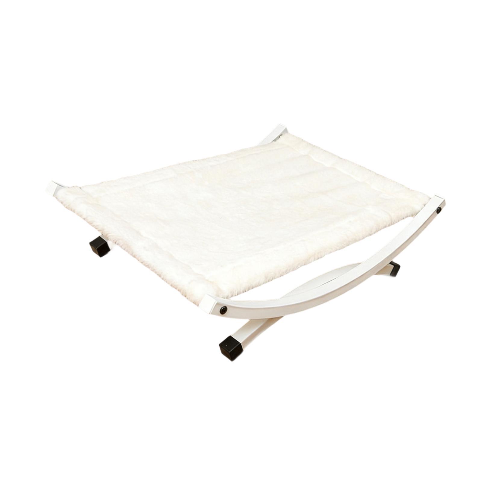 

Elevated Cat Hammock Bed Breathable Fabric Iron Frame Lounger Luxury Pet Bed for Versatile Indoor Outdoor Use белый