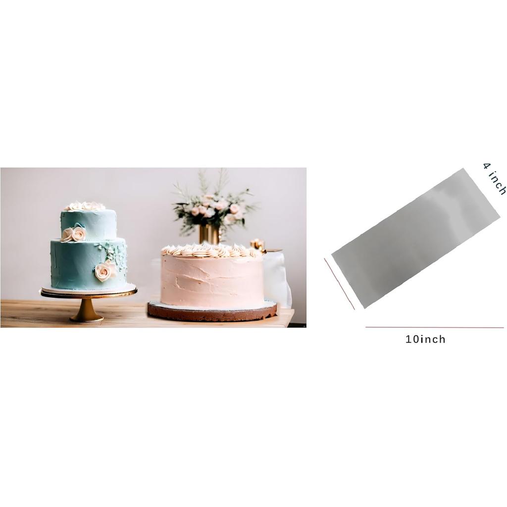 Cake Scraper Smoother 10 inch, Stainless Steel Metal Icing Smoother for Tall Cake Decorating