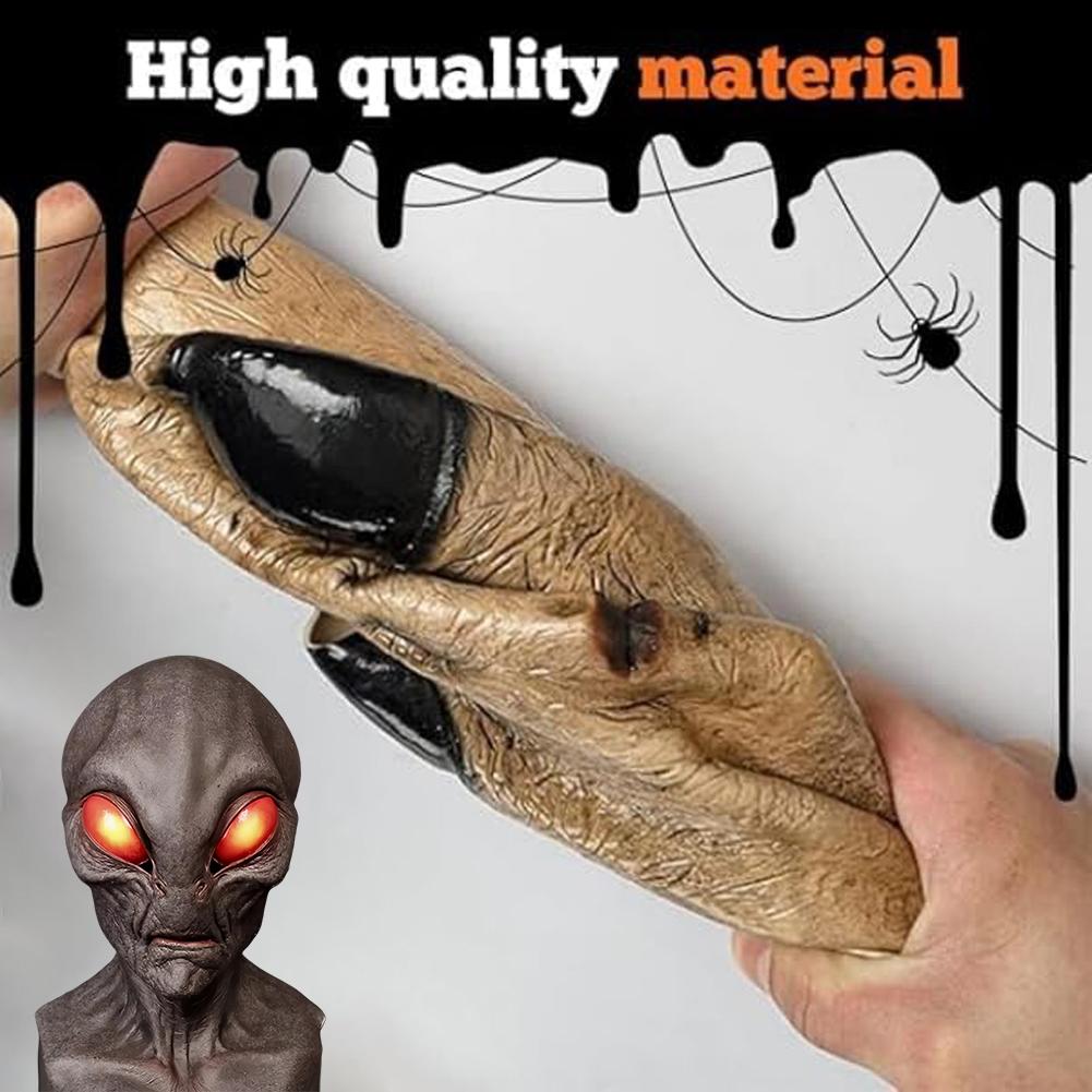 Halloween Alien Maske Maskenballmaske Latex Horror Gesichtsmaske Kreative Alien Gesichtsbedeckung Realistische Alien Kopfmaske für Party Requisiten