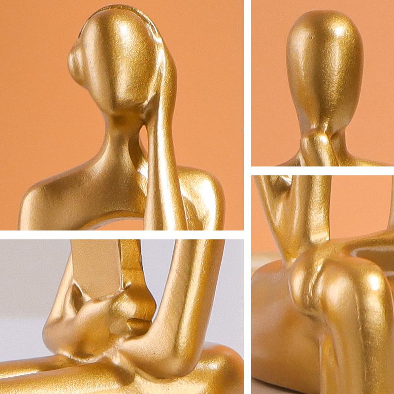 Třídílná sada uměleckých figurek pro dekoraci na stůl, vhodná pro dekoraci pracovního stolu nebo knihovny