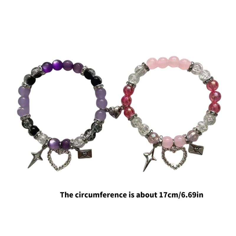 Magnetic Couple Bracelets for Lovers Heart Designd Deep Connection Comfortable Wear for Daily Use and Romance Occasions