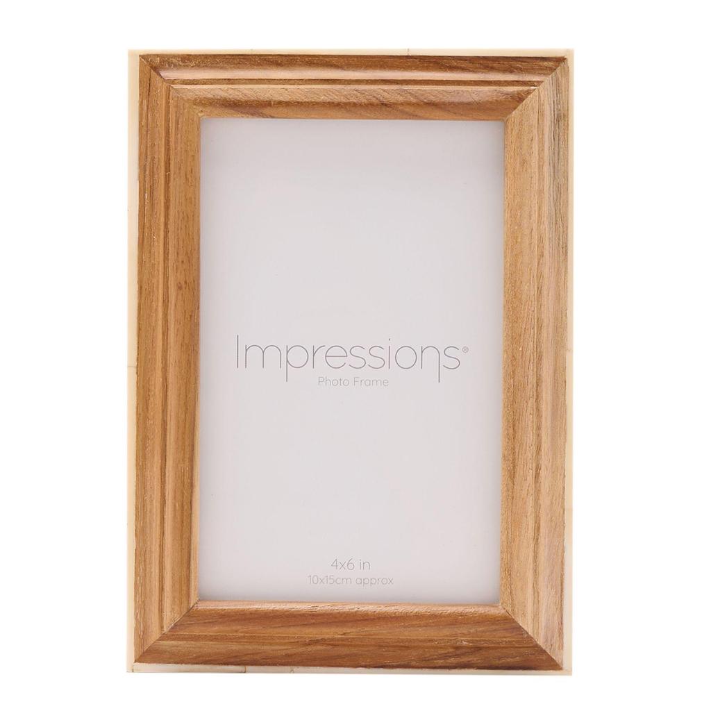 Impressions Wooden Photo Frame with White Trim 4 X 6
