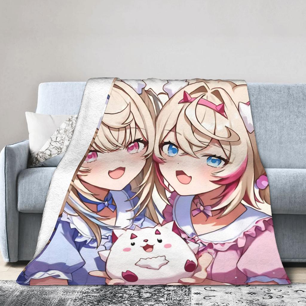 Sameko Saba X Gawr Gura Blanket Multiple Sizes Super Soft and Warm  Throw Blankets for Sofa Couch and Bed
