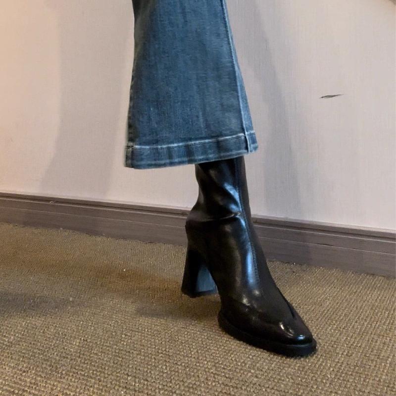 2025 New Casual and Comfortable Women Short Ankle Boots Elegant High Heels Shoes Winter Pumps Goth Designer Fad Chunky Boots