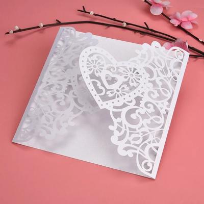 10pcs Laser Cut Wedding Invitations Card Hollow Out Love Heart Butterfly Greeting Cards Bridal Shower Wedding Party Supplies
