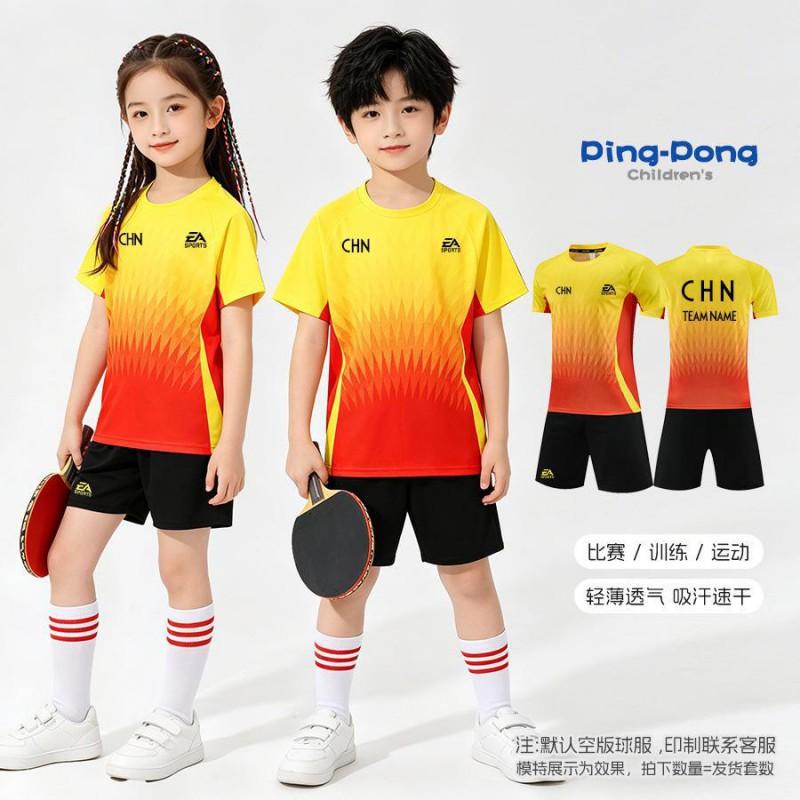 Kids Quick-Dry Breathable Table Tennis Set Unisex Sportswear Training Competition