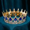 Diademi da sposa rotondi di lusso in stile barocco, con strass e cristalli, perfetti per regine e regine.
