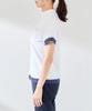 Jun Rope Mock Neck Short Sleeve Pullover with UV Cooling and Pink & Women's Color-Combo Protection, Quick-Drying, Touch, Anti-See-Through, (63)