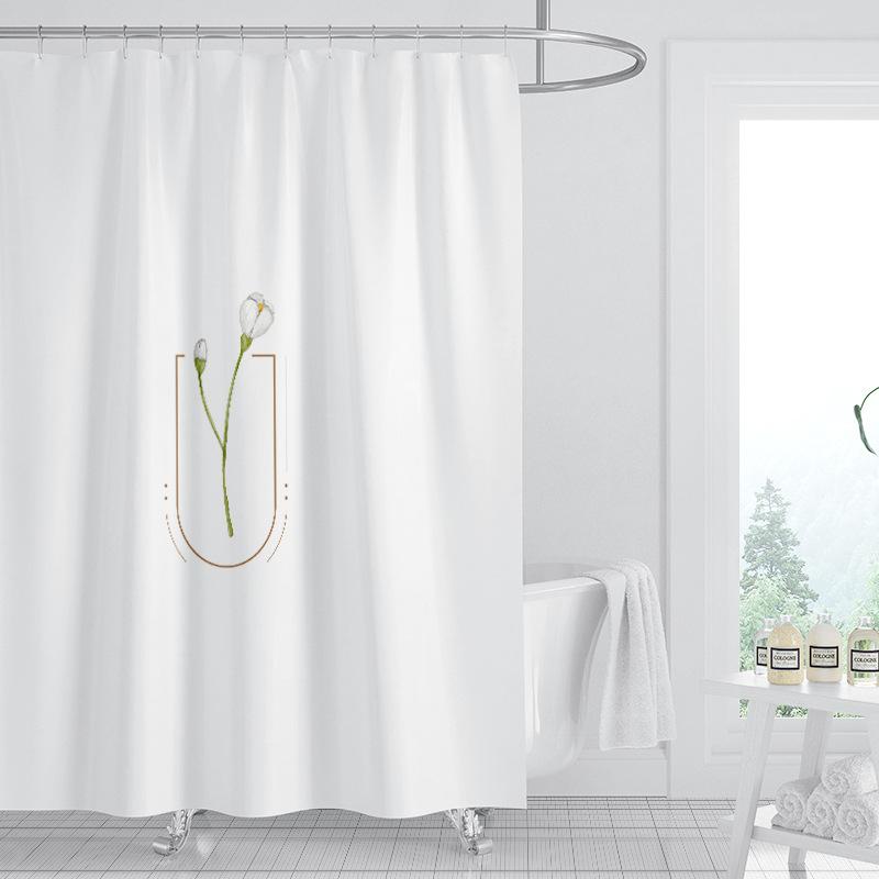 JINRUN Badezimmer verdickter wasserdichter Vorhang, schimmelfester Duschvorhang, Duschtrennwand-Vorhang, Duschvorhang, Badezimmer-Vorhang, kostenlose Perforation