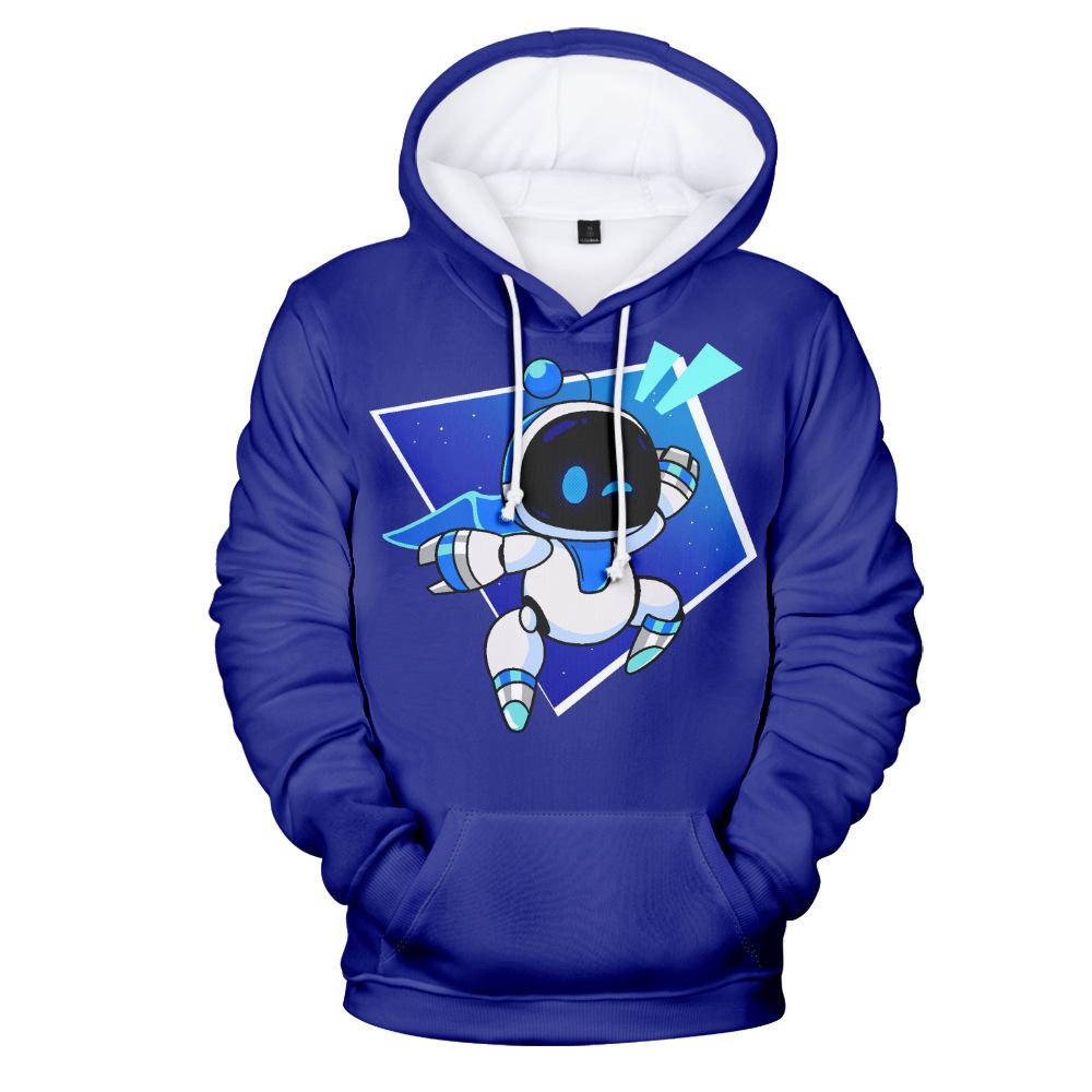 Fashion Astro Bot Print Clothes Streetwear Women Men Hoodies Sweatshirt Hooded Long Sleeve Pullover Tops