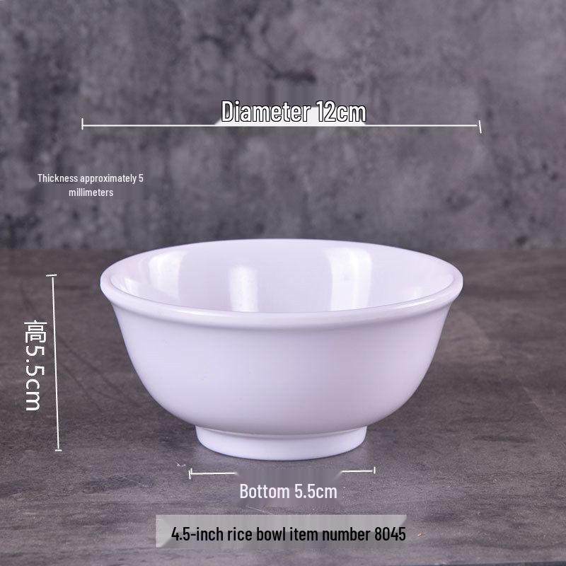 Durable Melamine White Soup & Rice Bowl – Imitation Porcelain, Drop-resistant, Commercial Grade, Multi-Purpose Small Bowl