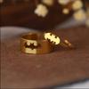 New Arrival Trendy Stainless Steel Bat Couple Rings for Women Men Punk Opening Hip Hop Rock Finger Jewelry Set Gift Colorfast