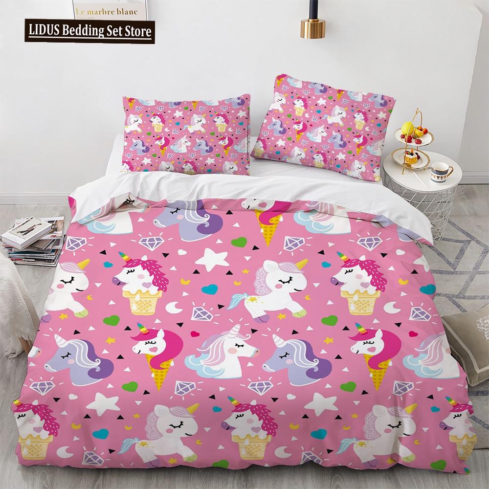 Cartoon Animals Duvet Cover Set Frog Fox Dog Cute Pattern King Queen Size Bedding Set Polyester Comforter Cover With Pillowcase