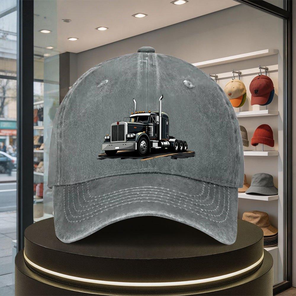 An Outdoor Casual Trendy Baseball Cap a Sporty Fashionable Snapback Hat with an American HeavyDuty Truck Pattern Unisex Suit
