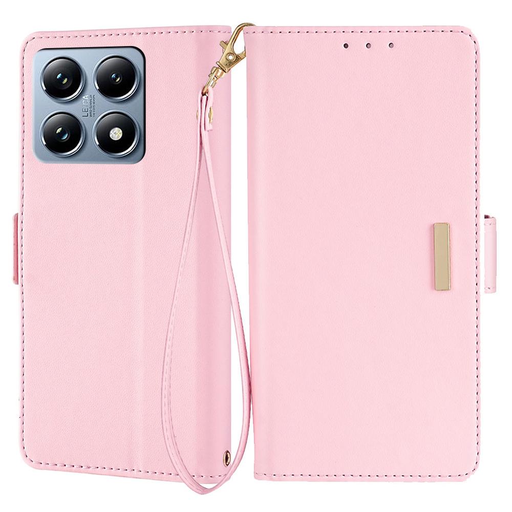 For Xiaomi 14T Pro Leather Wallet Case RFID Blocking Stand Cover with Hand Strap