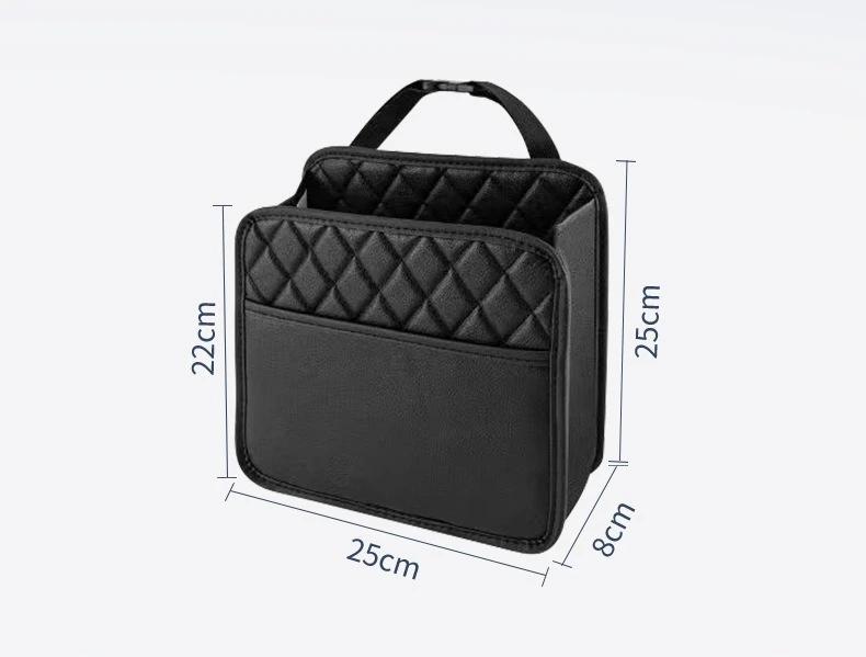 Car multifunctional storage box folding leather storage bag for car seat back storage bag storage bag чёрный