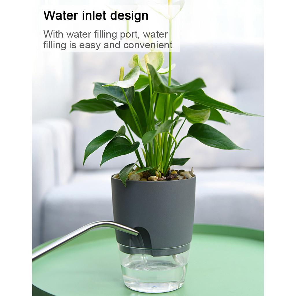 Lazy Flower Pot Automatic Water Absorption Plastic Pot Green Plant Water Culture