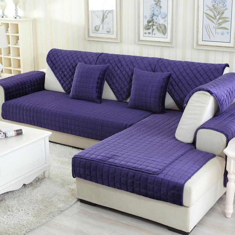 Thick Fleece Sofa Towel Korean Style Four Seasons Plush Non-Slip Sofa Cushion Covers Semi-Finished Products