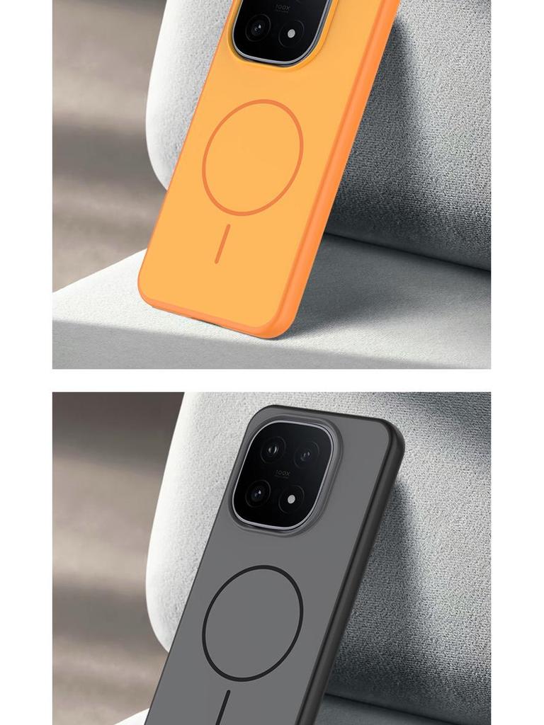 Oppo Find X9 Pro Matný magnetický kroužek, Pocit kůže, Odolný proti pádu, Barevné blokování, Kompatibilní s iQoo 15