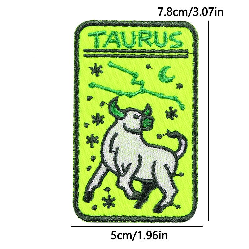 12 Zodiac Signs Embroidery Patch Iron On Patches Complete Set Horoscope Constellation Design for Jacket Backpack Daily Decor