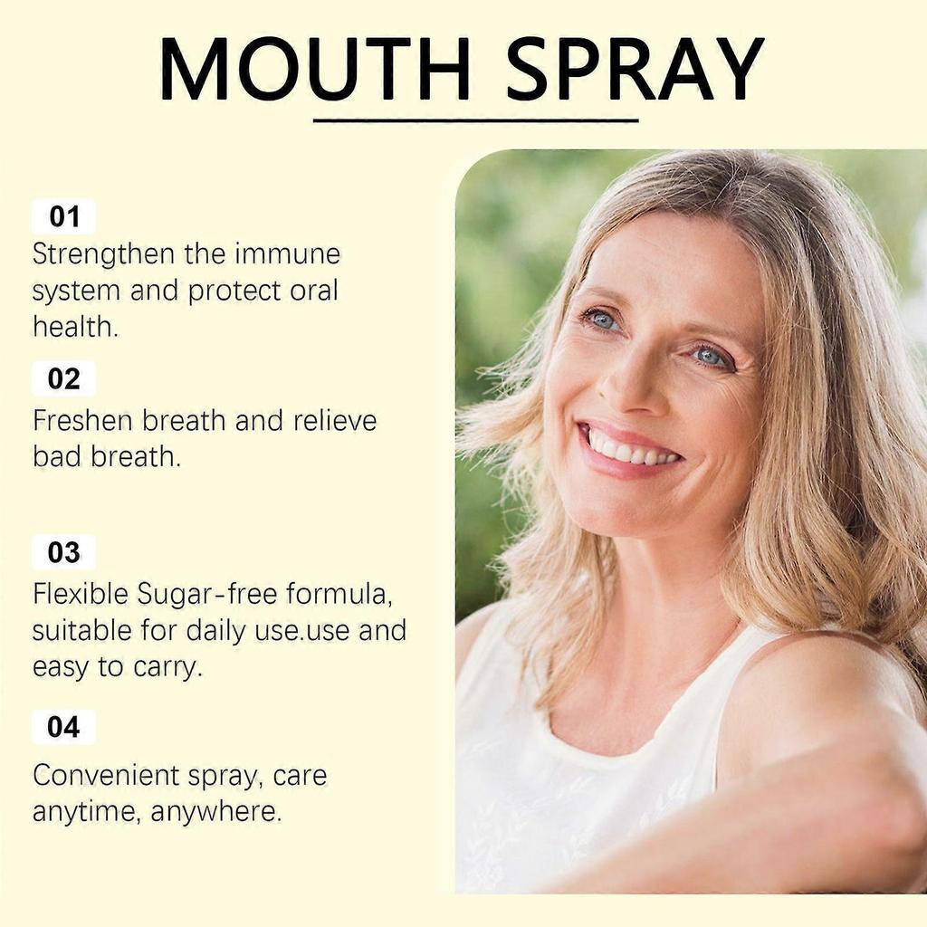 Propolis Oral Spray for Bad Breath Relief, Peppermint Freshening Spray, Sugar-Free Gum & Mouth Care