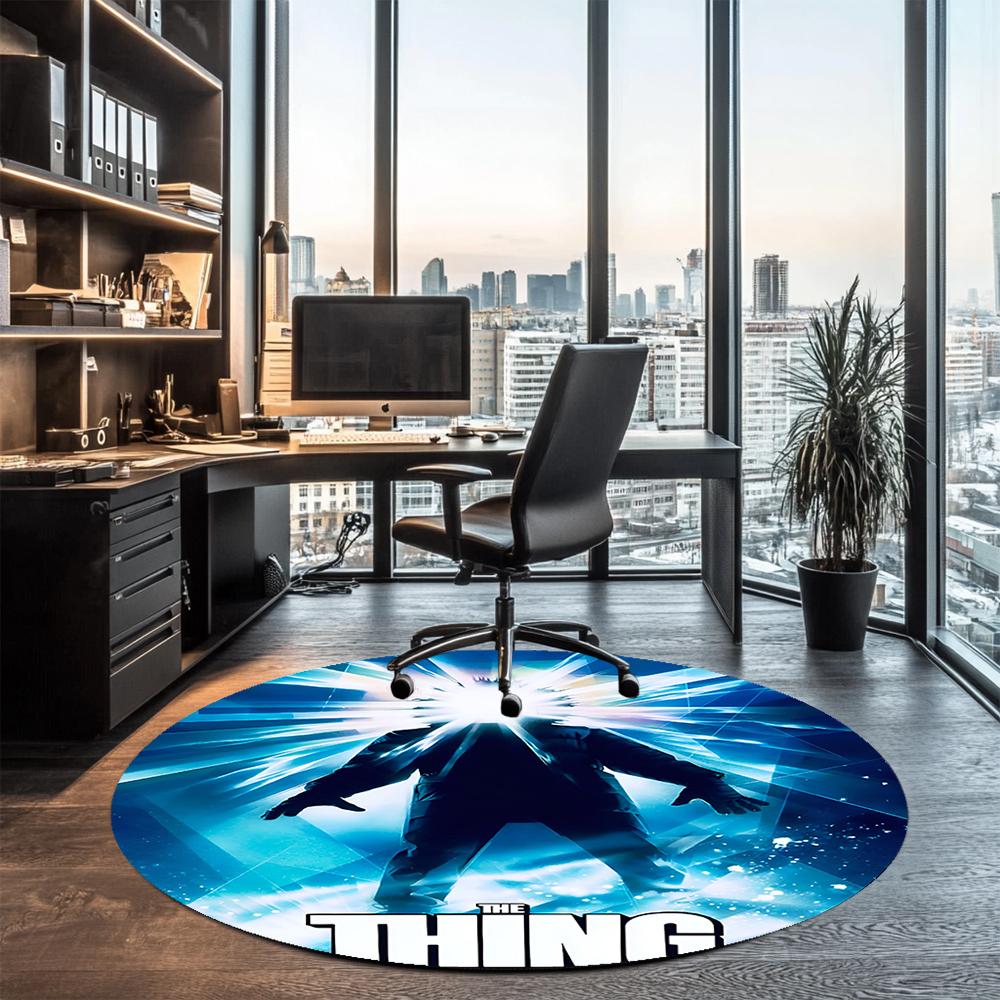 The Thing Printed Round Rug Carpet Chair Rug Area Rug Entryway Doormats,for Office Chair Living Room Bedroom Kitchen Room.