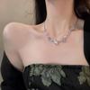 Elegant White Zircon Necklace for Women - Light Luxury Summer Clavicle Chain Accessories