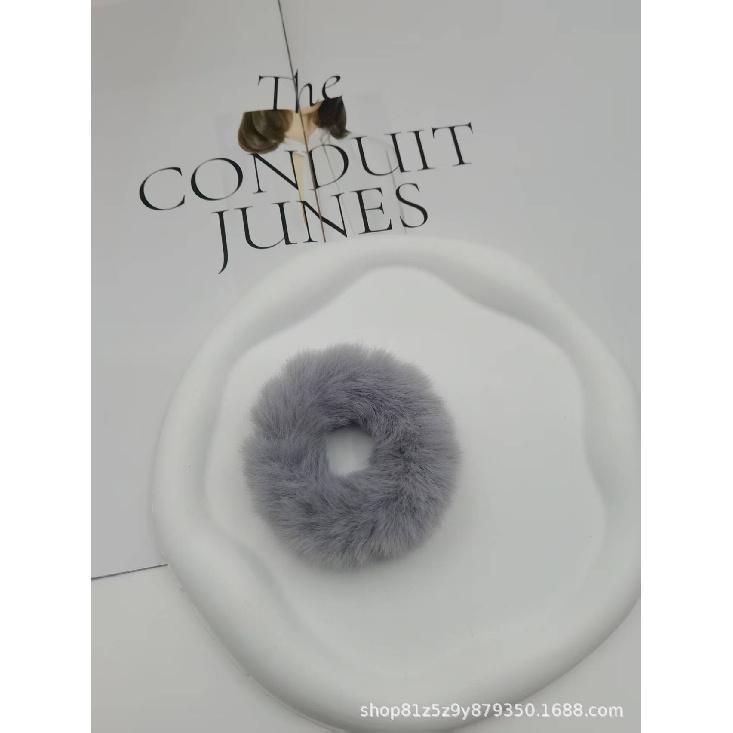Plush Hair Scrunchies for Women & Kids, Soft Furry Hair Ties, High Ponytail Holder, Autumn Winter Fashion