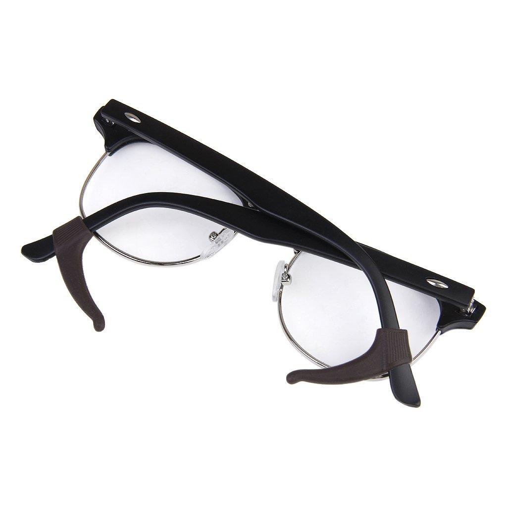 AUGEN Soft Anti Slip Corrosion Resistant Durable Ear Hook Lock Tip Holder for Eyewear Eyeglasses Spectacles (Pack of 3 Pair, Black)
