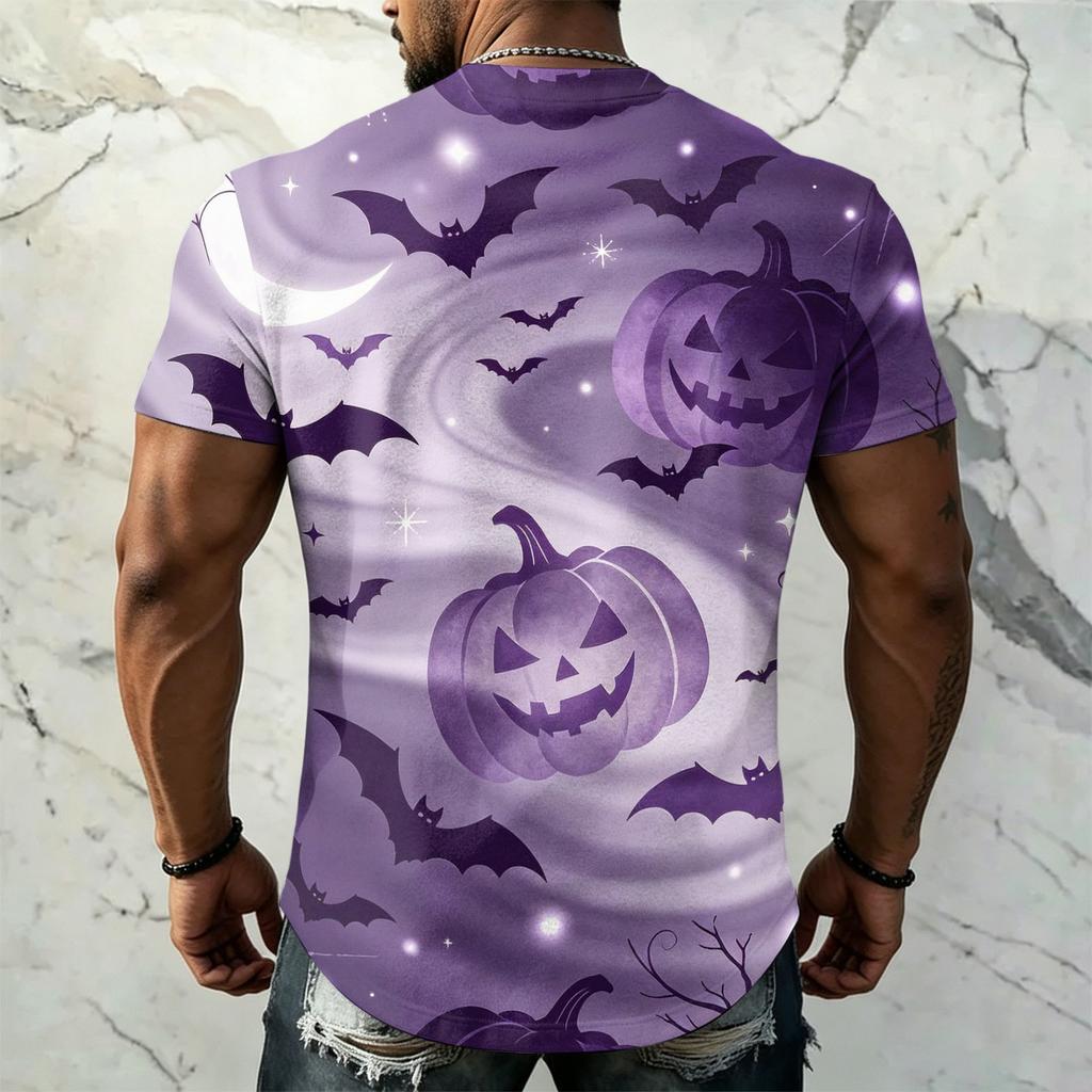Men's Halloween Vintage Graphic T Shirt Loose Fit Breathable Short Sleeve Summer Sports Streetwear Casual Everyday Top