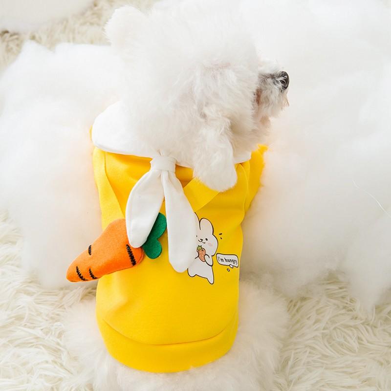 Autumn Winter Pet Dog Warm Clothes Fleece Dog Hoodies Coat with Messenger Bag Chihuahua French Bulldog Pullover Dog Girl Costume