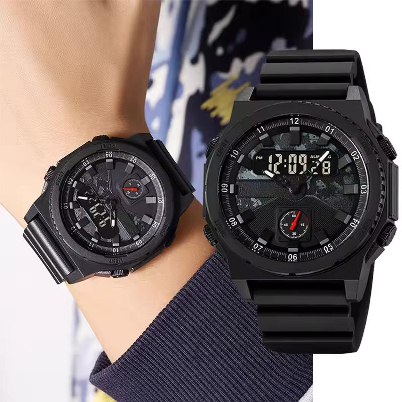 LED Waterproof Mens Sports Watches Alarm Clock Analog Digital Display Quartz Military Wristwatch