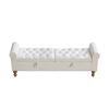 Modern Bench with 2 Lids, Velour Footstool with Rolled Armrests, As Daybed, Rubberwood Legs, for Living Room, Hallway, Bedroom, Color: Beige
