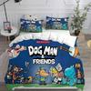 Dog Man Bedding Sets Cartoon Bed Cover Pillow Duvet Cover With Modern Style For Kids Room Decor