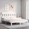 VidaXL Bed Frame with Headboard White 160x200 Cm Solid Wood 3193607